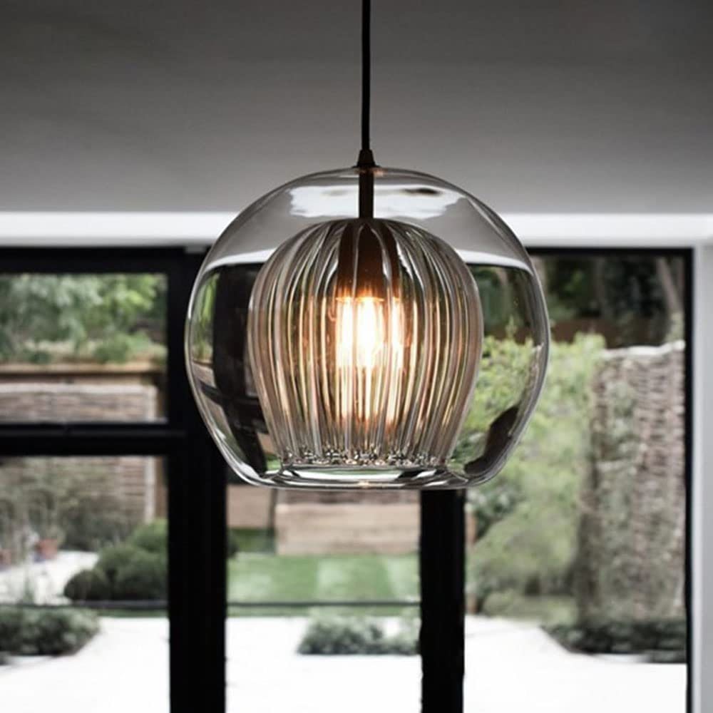 Blown Glass Light Pendant For Kitchen Decor - Les Trois Pyramides