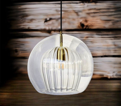 Blown Glass Light Pendant For Kitchen Decor - Les Trois Pyramides