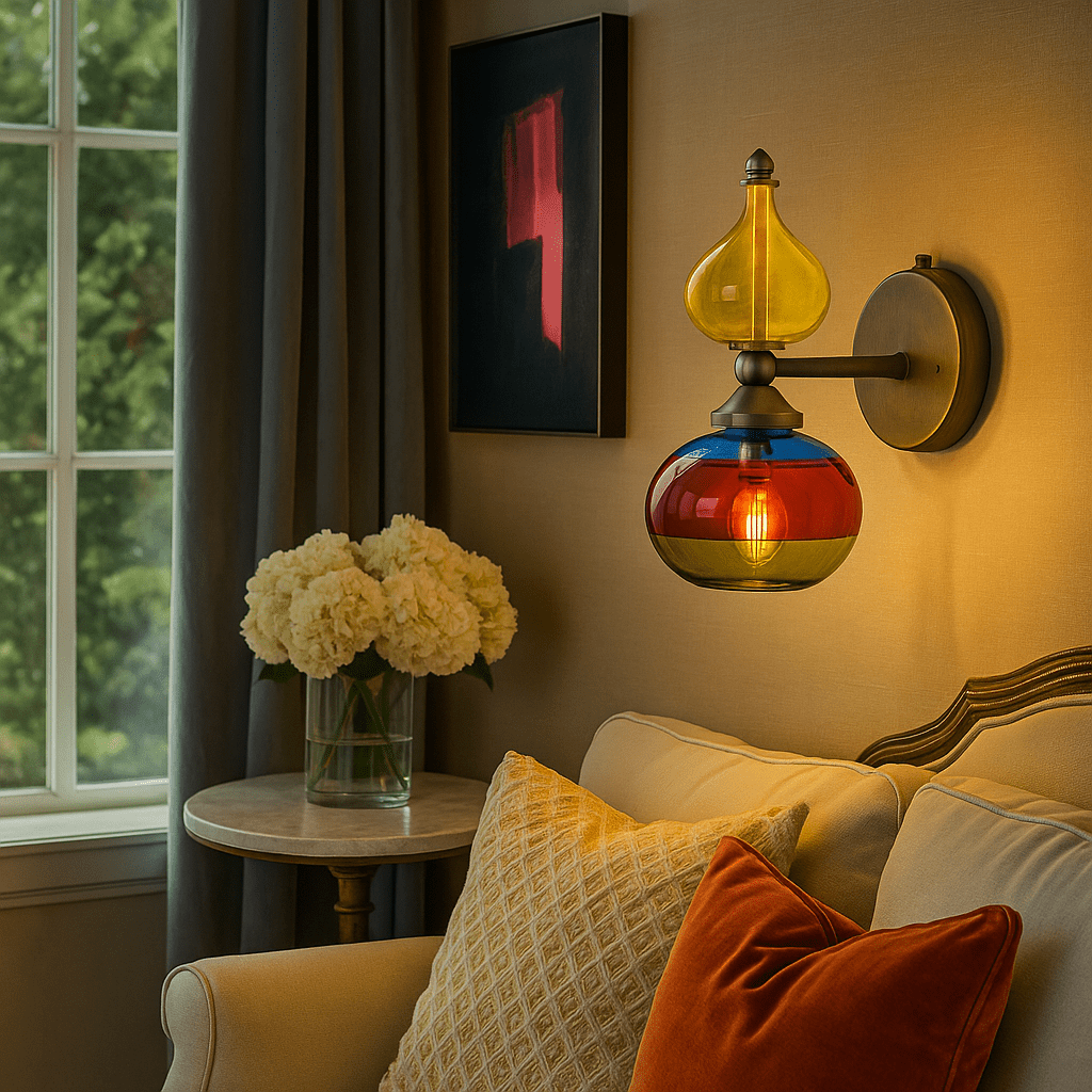 Modern Blown Glass wall sconce