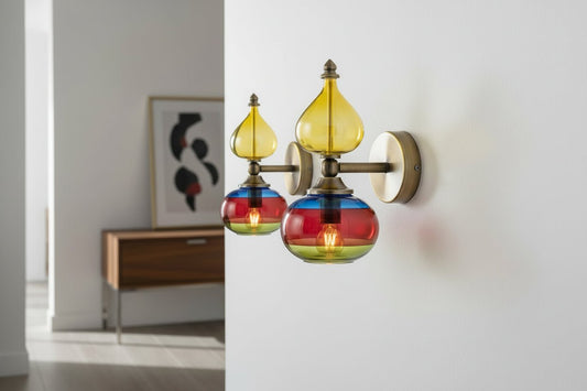 Multicolored Modern Blown Glass wall sconce
