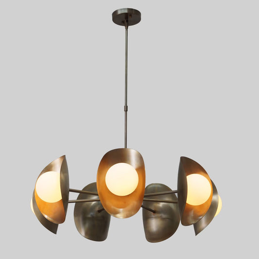 Modern Brushed Brass Chandelier – Unique Contemporary Lighting Fixture