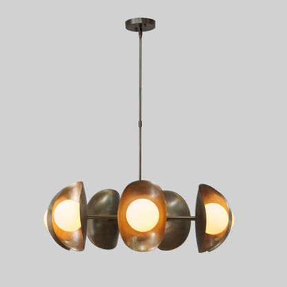 Modern Brushed Brass Chandelier – Unique Contemporary Lighting Fixture