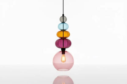 Modern Glass Pendant Light | Hanging Ceiling Lamp for Kitchen Island & Living Room | Designer Glass Light Fixture | Les Trois Pyramides