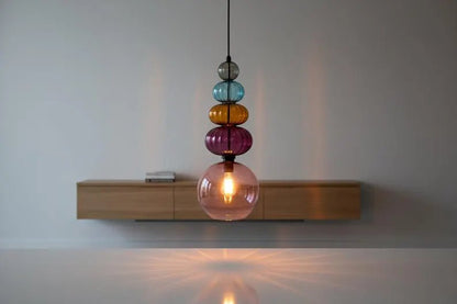 Modern Glass Pendant Light | Hanging Ceiling Lamp for Kitchen Island & Living Room | Designer Glass Light Fixture | Les Trois Pyramides