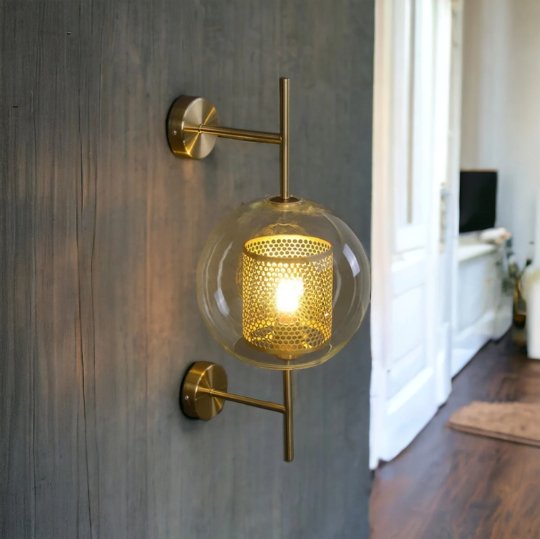 Modern Copper Applique Blown Glass wall light