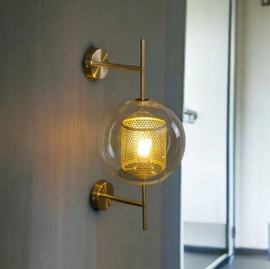 Modern Copper Applique Blown Glass wall light