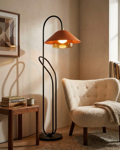 Modern Floor Lamp | Reading Floor Lamp | Black Standing Lamp | Glass Floor Lamp | Mid Century Floor Light | Living Room Lighting | Les Trois Pyramides