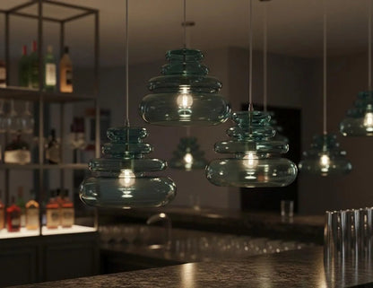 Modern Handmade Hanging Lamp - Les Trois Pyramides 