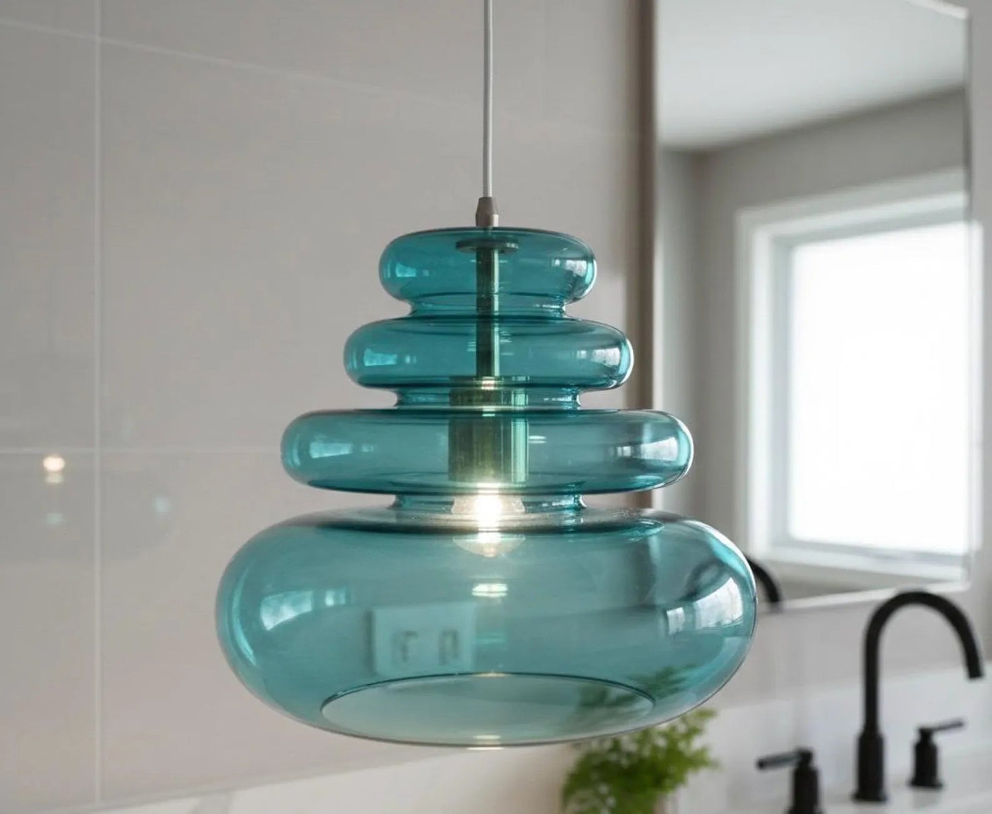 Modern Handmade Hanging Lamp for bathroom Lights - Les Trois Pyramides 