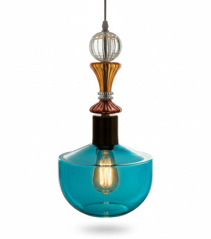 Modern Multicolor Glass Hanging Light for Dining Room