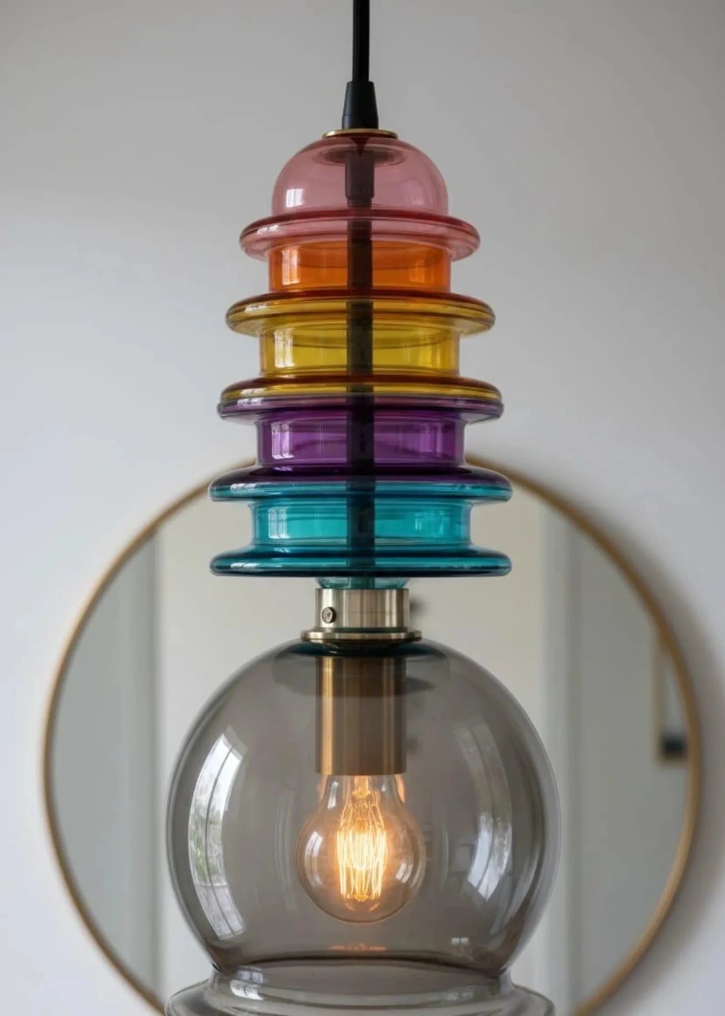 modern-rainbow-blown-glass-light-pendant | Les Trois Pyramides