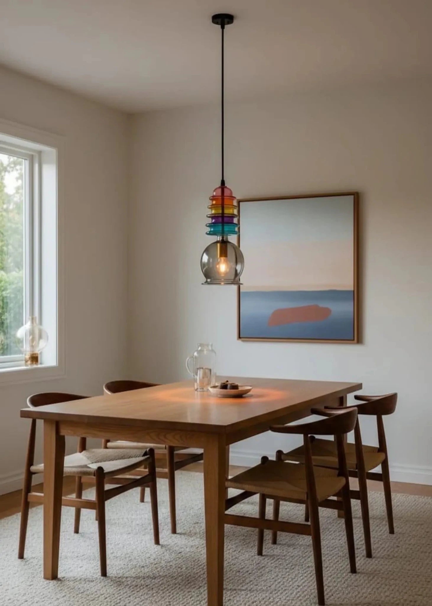modern-rainbow-blown-glass-light-pendant | Les Trois Pyramides