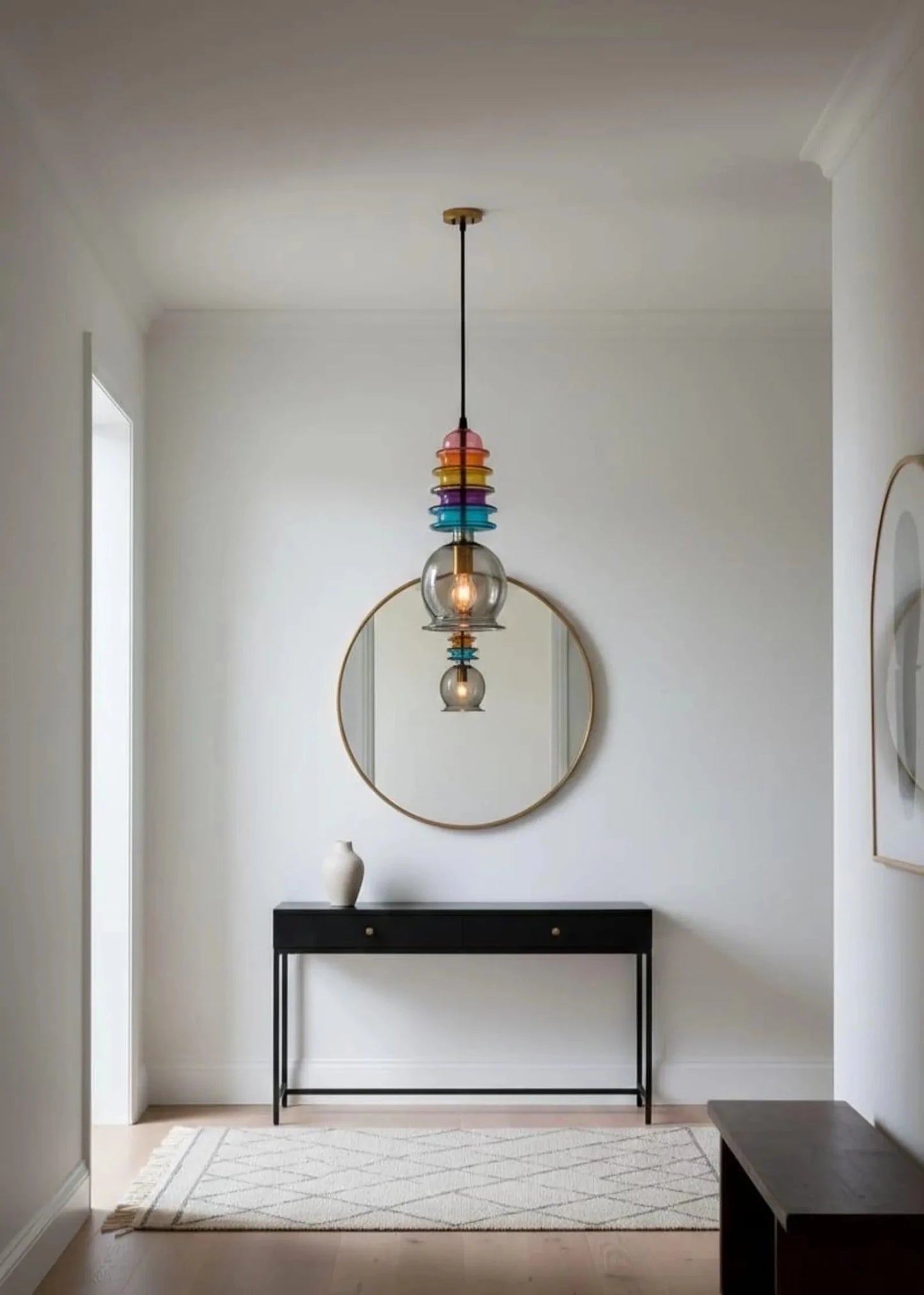 modern-rainbow-blown-glass-light-pendant | Les Trois Pyramides