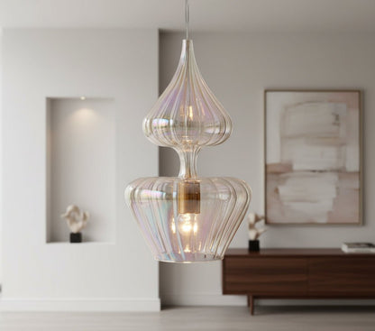 Modern style hand blown glass pendant