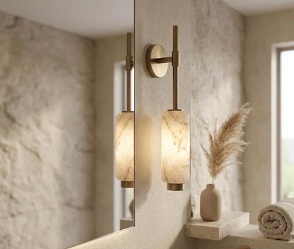 Alabaster Wall Light | Handmade Wall Sconce | Stone Wall Lamp | Modern Bathroom Vanity Light | Bedside Wall Lighting | Wall Mounted Light | Les Trois Pyramides