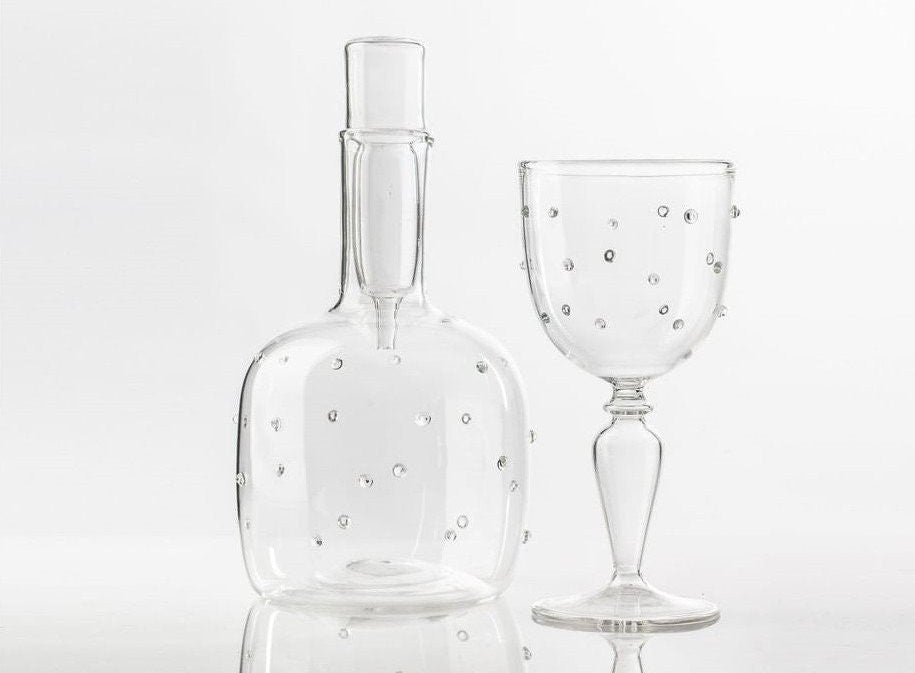 Blown Glass Decanter - Les Trois Pyramides