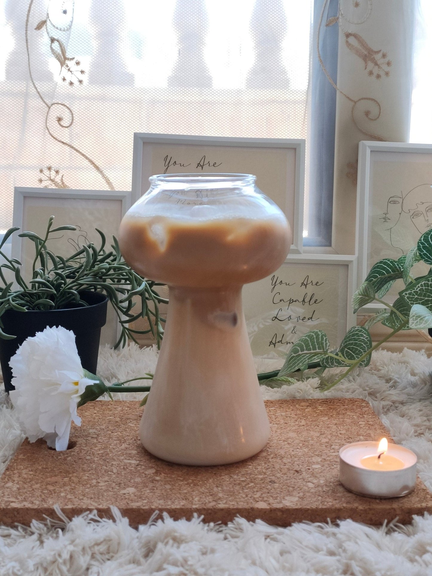 Mushroom Coffee Mug , Handmade Gift Mushroom Glass , Mushroom Art , Mushroom Glass , Mushroom Cup Handmade , Mushroom Decor - Les Trois Pyramides 