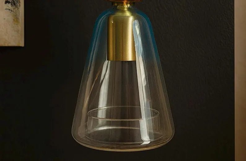 Onyx & Amber Glass Wall Sconce | Modern Artistic Lighting for Bedroom