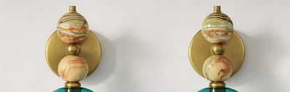 Onyx Wall Sconce with Hand-Painted Glass | Modern Artistic Lighting Fixture