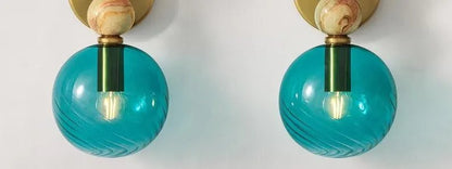 Onyx Wall Sconce with Hand-Painted Glass | Modern Artistic Lighting Fixture