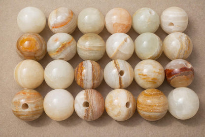 Brass Wall Sconce with Frosted Glass & Onyx – Handmade Bedside & Bathroom Light