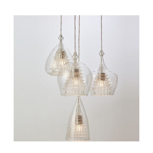 Pendant Light Set of Four Double Layer Glass - Les Trois Pyramides 