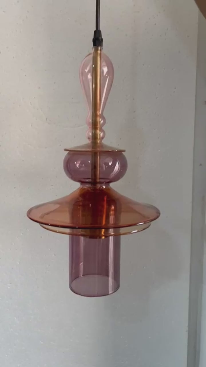 Tropical style blown glass Light for Kitchen Island | Les Trois Pyramides