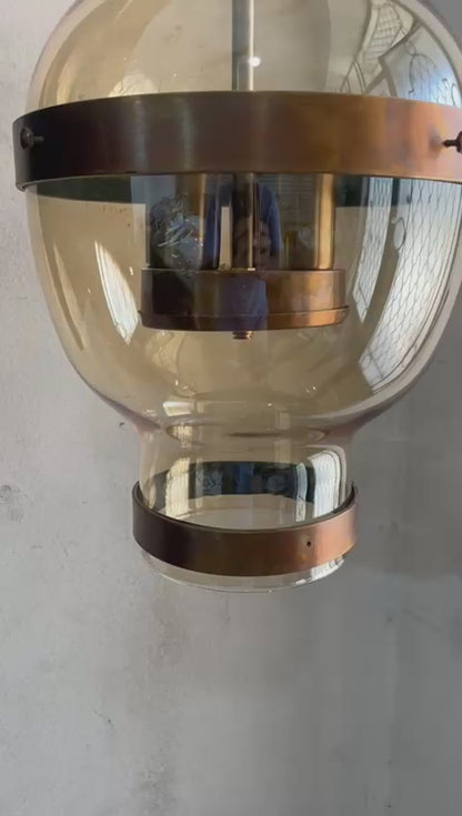 Amber vessel pendant Light