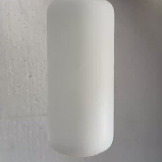 Frosted Glass Cylinder wall sconce with Natural onyx stones - Brass Finish Light Fixture - Artisan Wall Lighting | Les Trois Pyramides