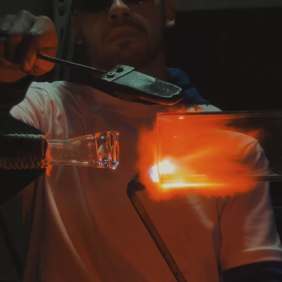 Frosted Blown Glass layers & Natural Onyx  stones wall lamp | Les Trois Pyramides