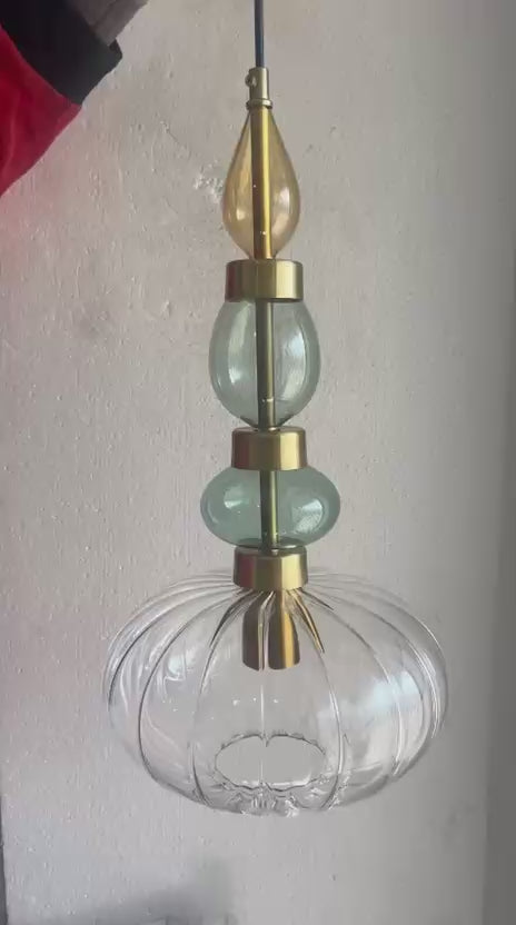 Kitchen Island Glass Pendant Light – Hand Blown Hanging Lamp | Les Trois Pyramides 