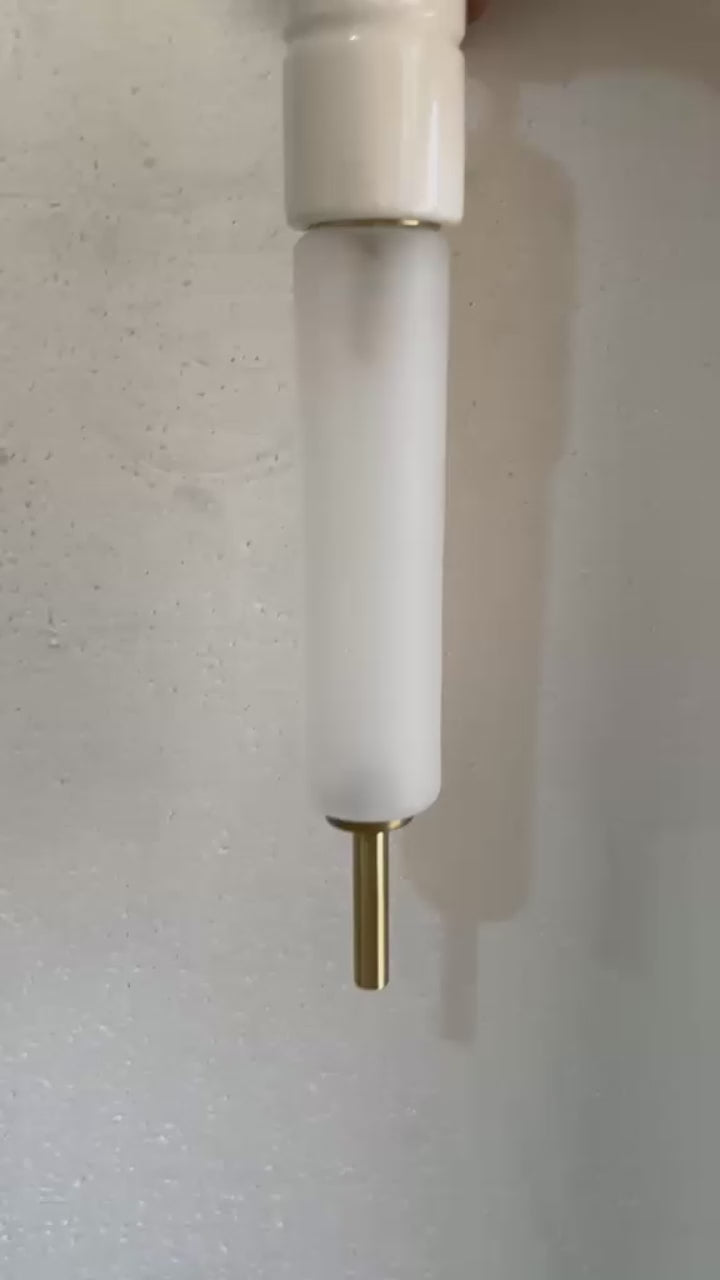 Brass Wall Sconce, Frosted Glass Wall Light, Marble Wall Sconce, Bathroom Vanity Light, Handmade Modern Lamp | Les Trois Pyramides