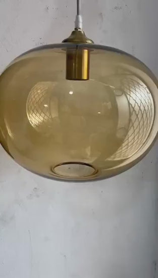 Soft Amber Glass Pendant Light – Handmade Lighting | Les Trois Pyramides.