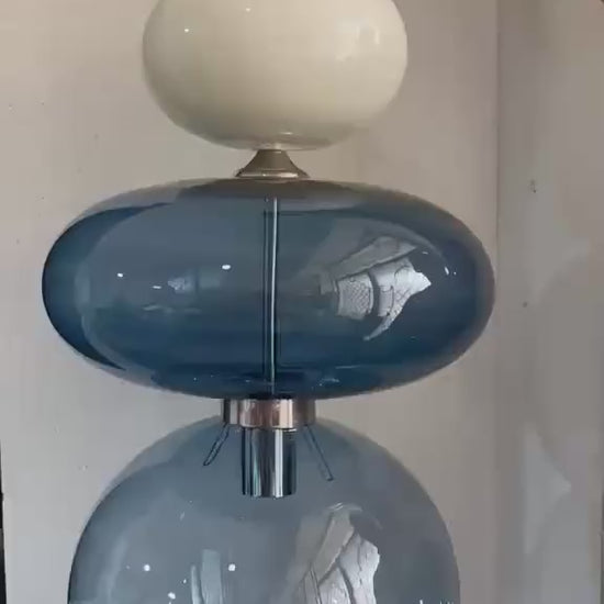 Modern Glass Pendant Light | Hanging Ceiling Lamp for Kitchen Island & Living Room | Designer Glass Light Fixture | Les Trois Pyramides