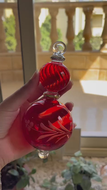 Egyptian Red Blown Glass Christmas ornament