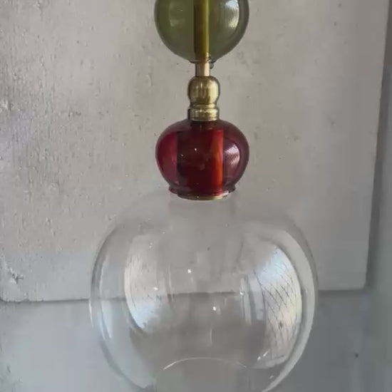 Handcrafted Multicolor Glass Pendant Light with Decorative Globe Design | Les Trois Pyramides.