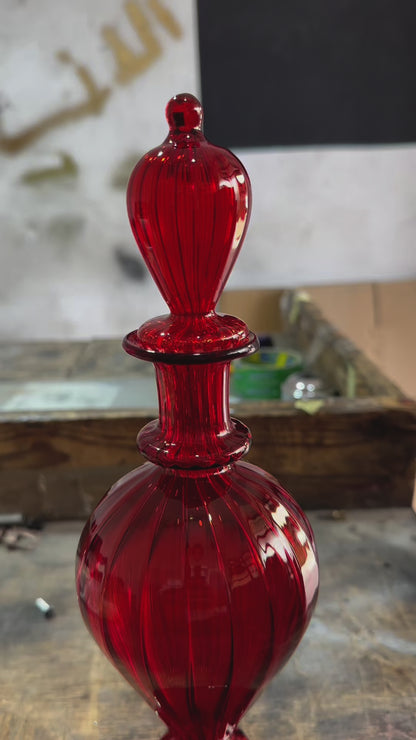 Decanter set personalized 5 - Artisan Blown Glass bottle