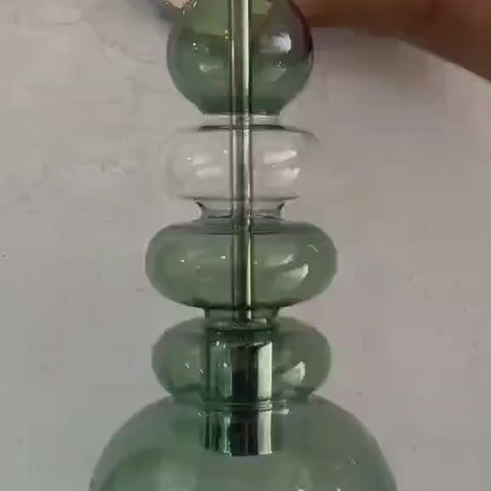 Green Glass Wall Sconce, Modern Brass Wall Light, Murano Style Wall Lamp, Stacked Glass Lighting Fixture, Luxury Restaurant Wall Light | Les Trois Pyramides