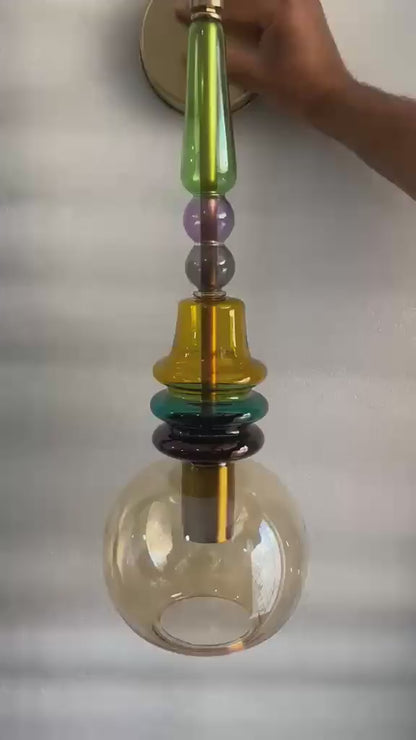 Bedside Wall Lighting Glass Sconce, Living Room Wall Light, Hallway Entryway Décor, Modern Apartment Interior Lamp, Boutique Hotel Lighting | Les Trois Pyramides