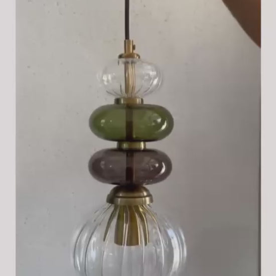 Glass Pendant Light | Hanging Lamp | Modern Pendant Lighting | Ceiling Light | Glass Hanging Light | Les Trois Pyramides
