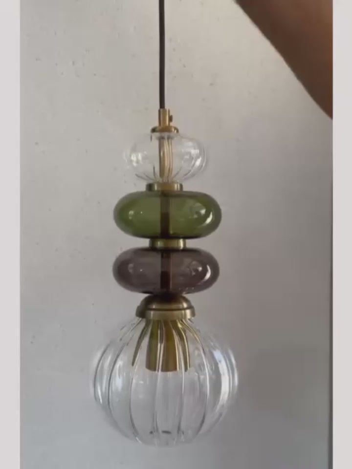 Glass Pendant Light | Hanging Lamp | Modern Pendant Lighting | Ceiling Light | Glass Hanging Light | Les Trois Pyramides
