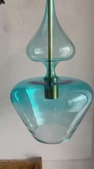 Blue Handmade Deco Light Fixture - Les Trois Pyramides