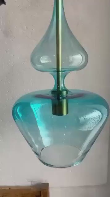 Blue Handmade Deco Light Fixture - Les Trois Pyramides