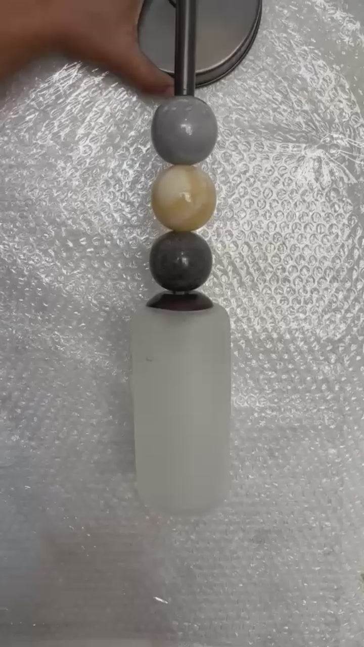 Frosted Glass Wall Sconce, Bathroom Vanity Wall Light, Brass Wall Lamp, Modern Bathroom Lighting, Bedside Wall Light Fixture | Les Trois pyramides