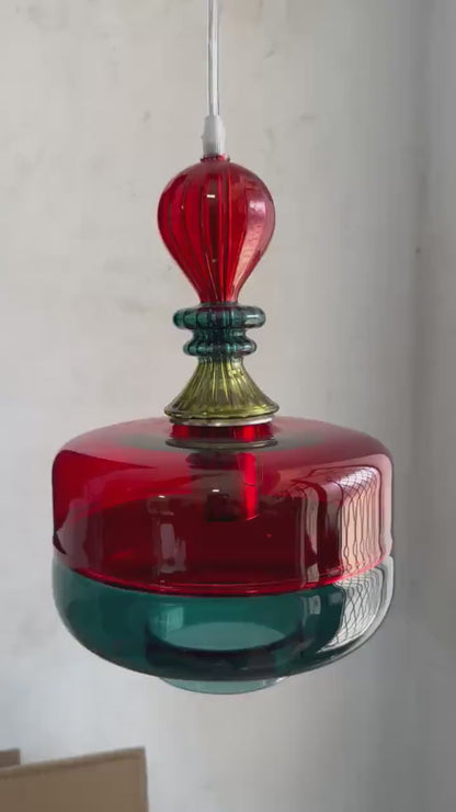 Hand-Blown Glass Pendant Light – Vintage Inspired Design | Les Trois Pyramides.