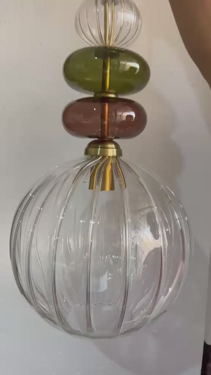 Glass Pendant Light | Hanging Lamp | Modern Pendant Lighting | Ceiling Light | Glass Hanging Light | Les Trois Pyramides
