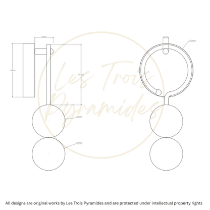 Ring Marble Wall Sconce with Frosted Glass | Handmade Brass  Wall Light