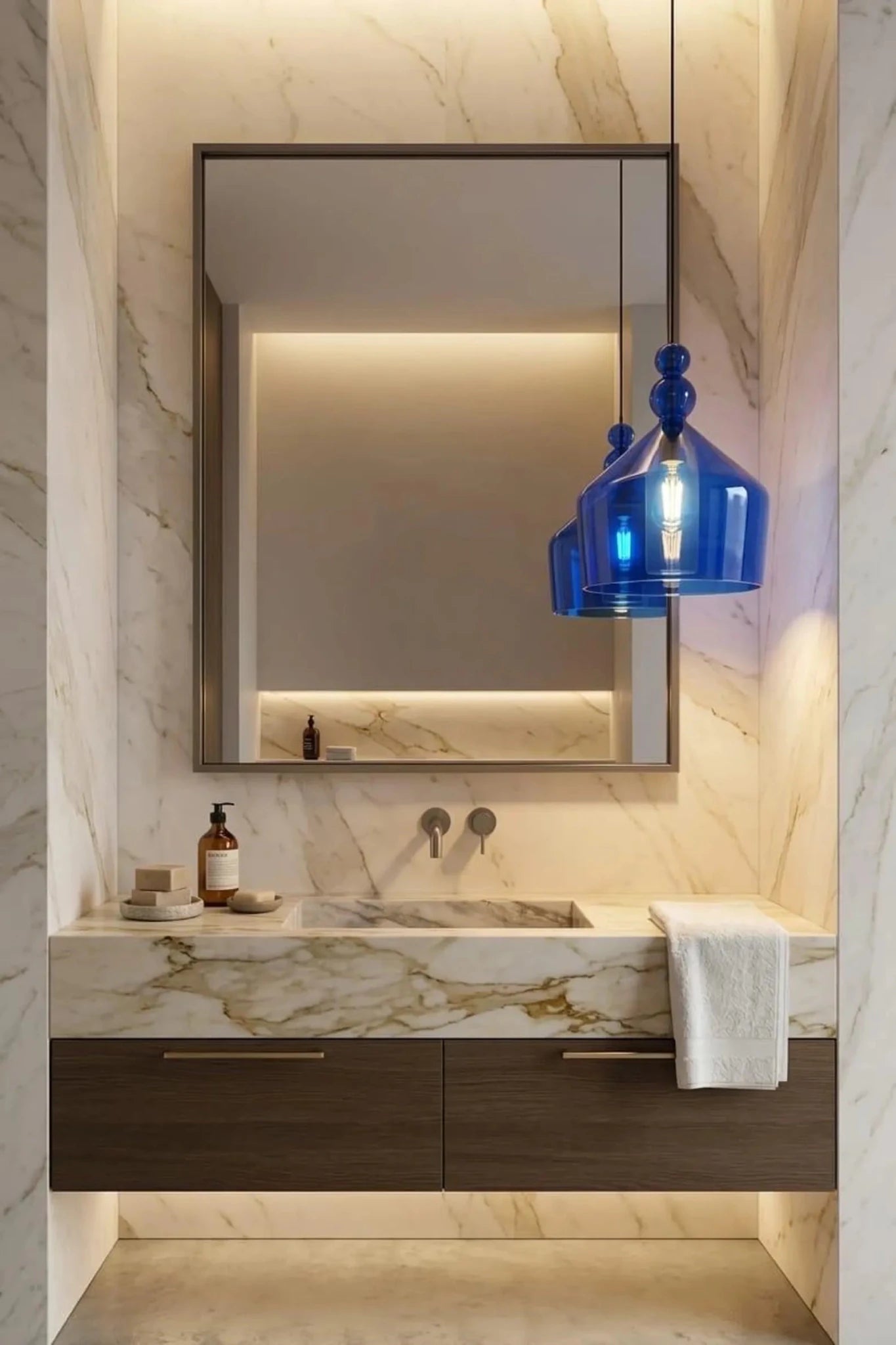 Modern  blue Lights for bathroom - Les Trois Pyramides 