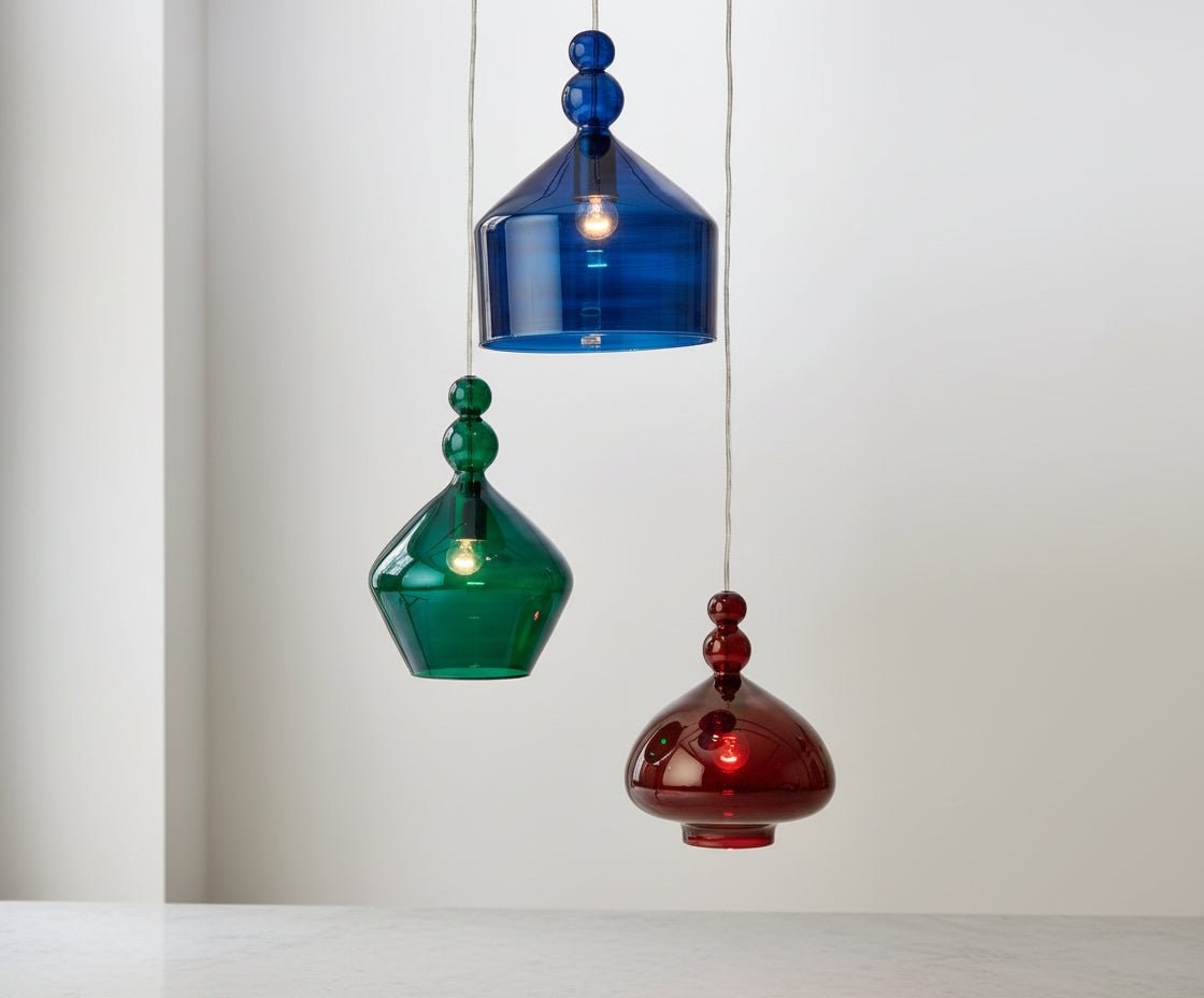 Sapphire Glass Drop Pendant Light