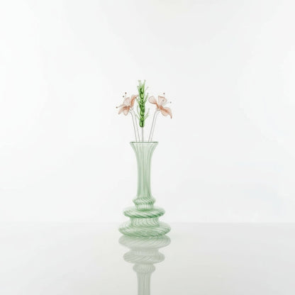 Set of 2 Handmade Blown Glass Vases – Light Green & Turquoise